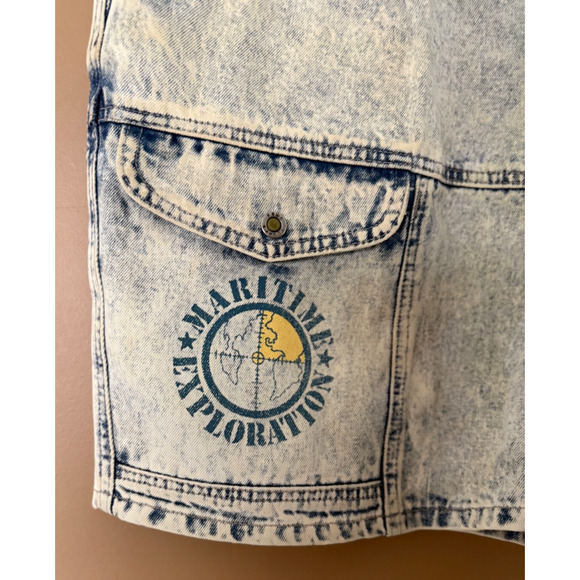 Vtg Acid Washed Shorts Mens 36x10 Baggy Cargo Jorts Made in Australia Y2K Skater - Picture 2 of 7